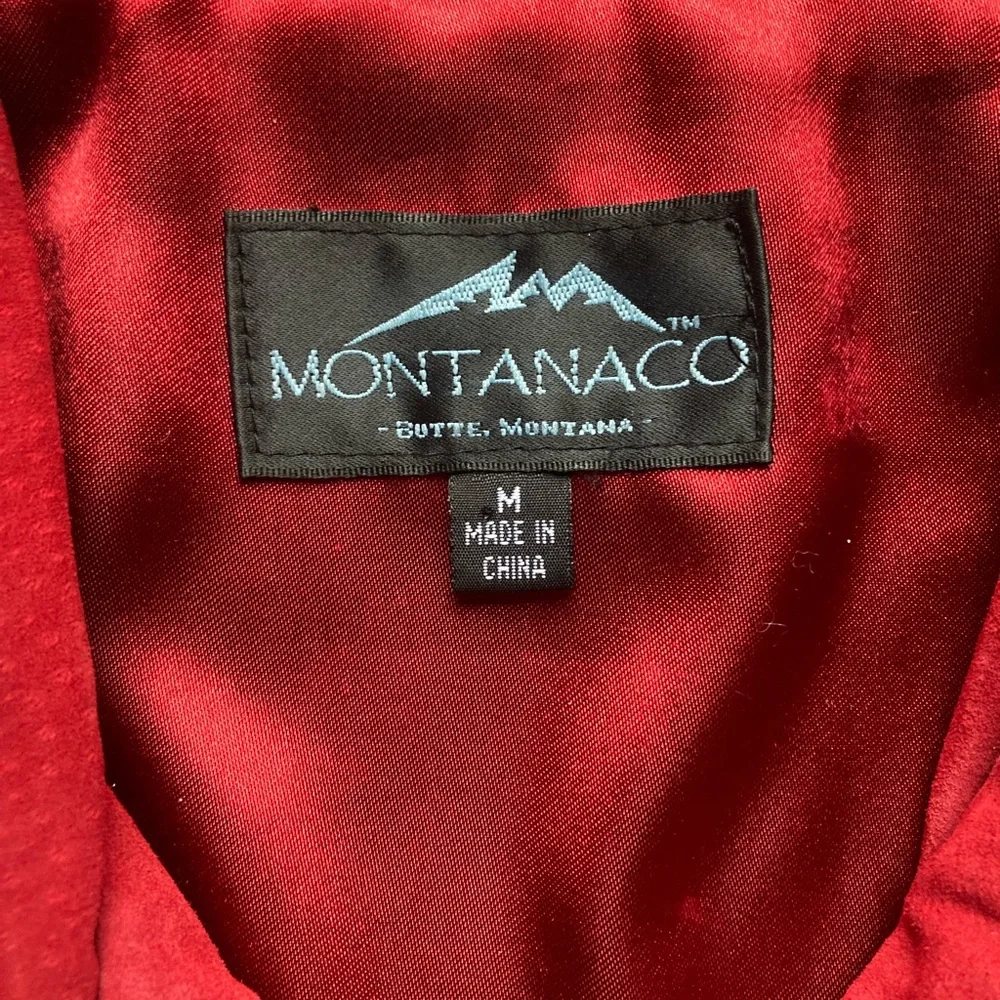 Vintage Montanaco Red Leather Jacket Studded Size Medium - Picture 4 of 4
